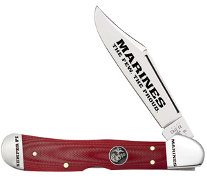 W.R. Case XX Knives USMC Marines Copperlock Red G-10 13198 Stainless Pocket Knife