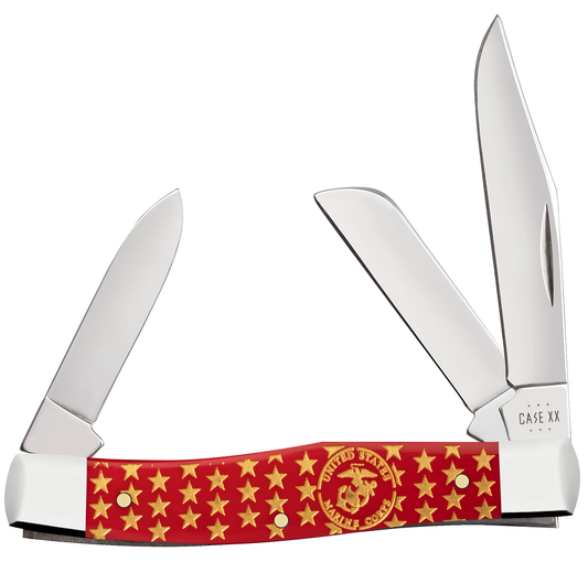W.R. Case XX Knives Medium Stockman U.S. Marines Red Synthetic 13206 Pocket Knife