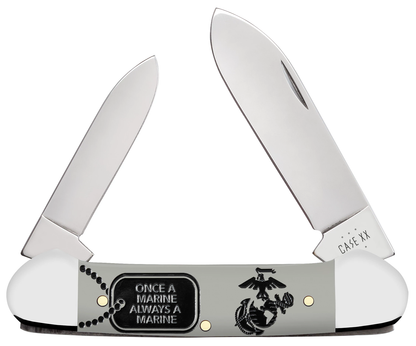 W.R. Case XX Knives Canoe U.S. Marines Gray Synthetic 13207 Pocket Knife