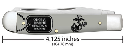 W.R. Case XX Knives Trapper U.S. Marines Gray Synthetic 13208 Pocket Knife