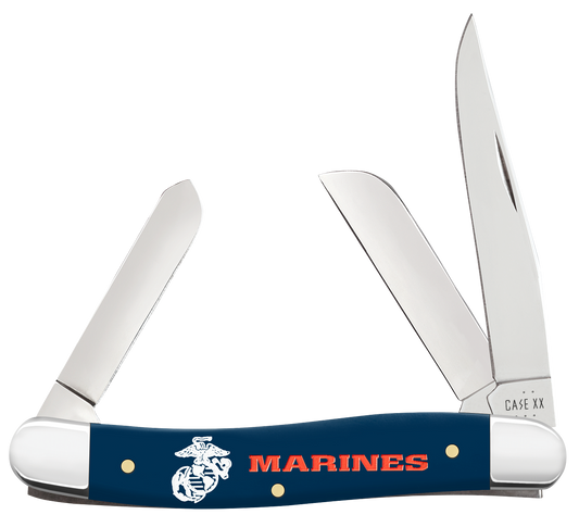 W.R. Case XX Knives Stockman U.S. Marines Blue Synthetic 13209 Stainless Pocket Knife