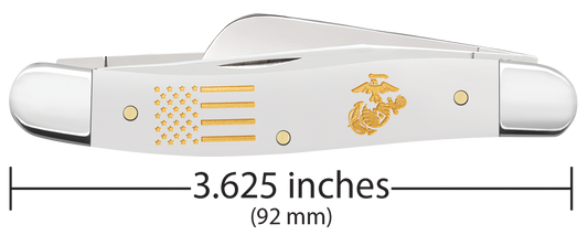 W.R. Case XX Knives Stockman U.S. Marines White Synthetic 13212 Stainless Pocket Knife