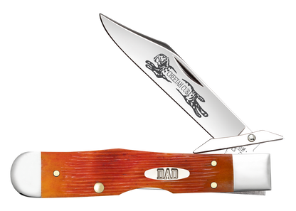 W.R. Case XX Knives Cheetah Cub DAD Tequila Sunrise Bone 13363 Stainless Pocket Knife