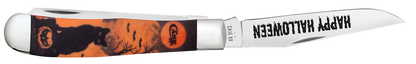 W.R. Case XX Knives Trapper Orange Black Cat Halloween 13365 Stainless Pocket Knife