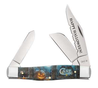 W.R. Case XX Knives Large Stockman Halloween Colorwash Natural Bone 13366 Stainless Pocket Knife