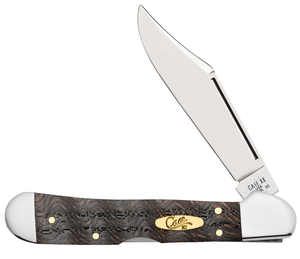 W.R. Case XX Knives Mini Copperlock Black Curly Oak Wood 14010 Stainless Pocket Knife
