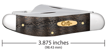 W.R. Case XX Knives Sowbelly Stockman Black Curly Oak Wood 14011 Stainless Pocket Knife