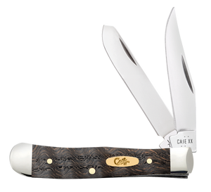 W.R. Case XX Knives Tiny Trapper Black Curly Oak Wood 14012 Stainless Pocket Knife