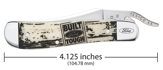 W.R. Case XX Knives Russlock 'Built Ford Tough' Natural Bone 14341 Pocket Knife