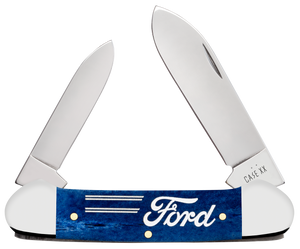 W.R. Case XX Knives Canoe Ford Motors Navy Blue Bone 14346 Stainless Pocket Knife