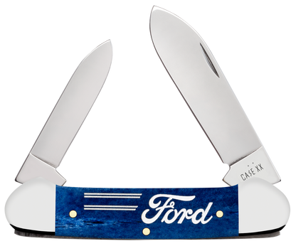 W.R. Case XX Knives Canoe Ford Motors Navy Blue Bone 14346 Stainless Pocket Knife