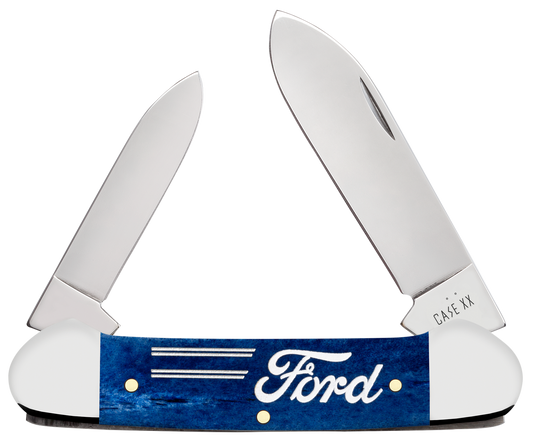 W.R. Case XX Knives Canoe Ford Motors Navy Blue Bone 14346 Stainless Pocket Knife