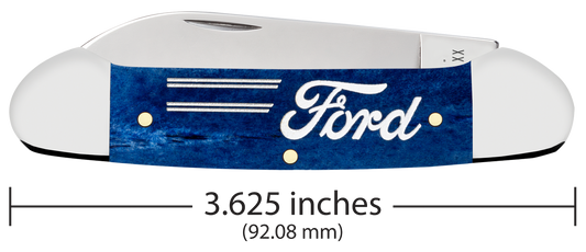 W.R. Case XX Knives Canoe Ford Motors Navy Blue Bone 14346 Stainless Pocket Knife