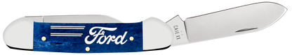 W.R. Case XX Knives Canoe Ford Motors Navy Blue Bone 14346 Stainless Pocket Knife