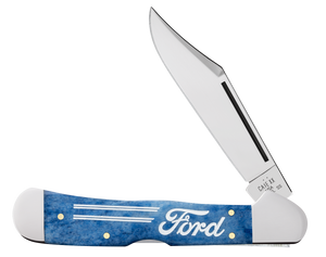 W.R. Case XX Knives Copperlock Ford Motors Navy Blue Bone 14347 Stainless Pocket Knife