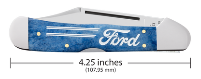 W.R. Case XX Knives Copperlock Ford Motors Navy Blue Bone 14347 Stainless Pocket Knife