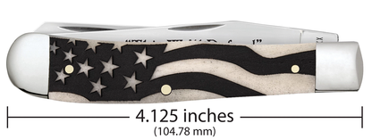 W.R. Case XX Knives U.S. Army Trapper 15053 Smooth Natural Bone Stainless Steel Pocket Knife