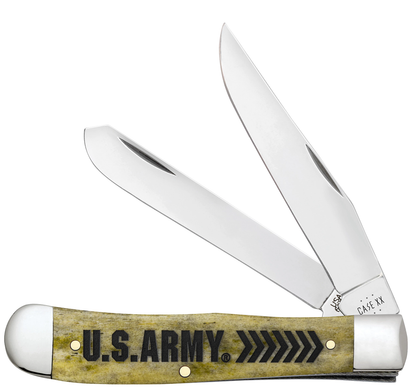 W.R. Case XX Knives Trapper U.S. Army Olive Green Bone 15056 Pocket Knife