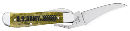 W.R. Case XX Knives Russlock U.S. Army Olive Green Bone 15058 Pocket Knife