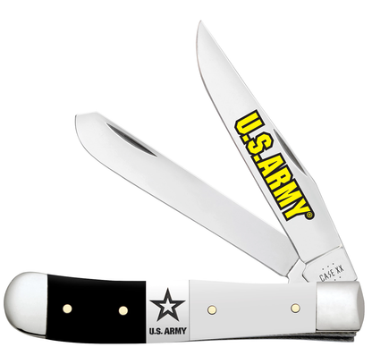 W.R. Case XX Knives Trapper U.S. Army White & Black Synthetic 15059 Pocket Knife