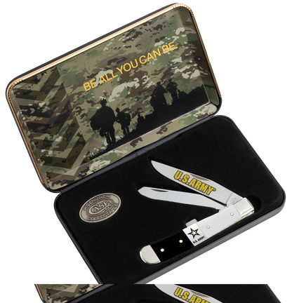 W.R. Case XX Knives Trapper U.S. Army White & Black Synthetic 15059 Pocket Knife