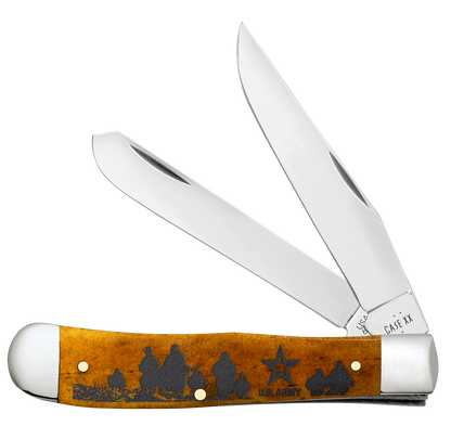 W.R. Case XX Knives Trapper U.S. Army Antique Bone 15063 Stainless