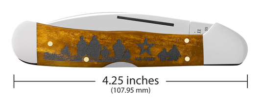 W.R. Case XX Knives Copperlock U.S. Army Antique Bone 15064 Stainless