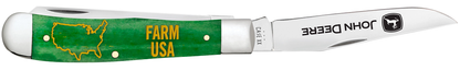 W.R. Case XX Knives Trapper John Deere FARM USA Green Bone 15794 Pocket Knife
