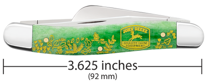 W.R. Case XX Knives Medium Stockman John Deere Bright Green Bone 15801 Stainless Pocket Knife
