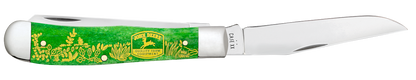 W.R. Case XX Knives Trapper John Deere Bright Green Bone 15803 Stainless Pocket Knife
