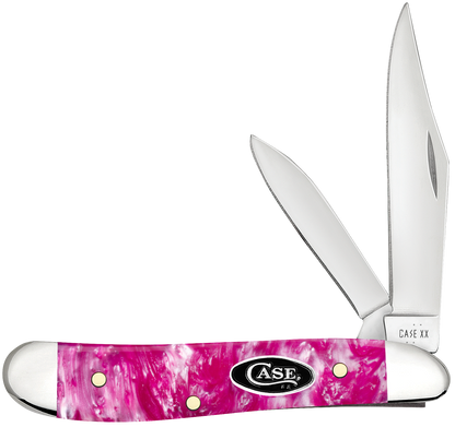 W.R. Case XX Knives Peanut Pink Crackle Kirinite 16163 Stainless Pocket Knife