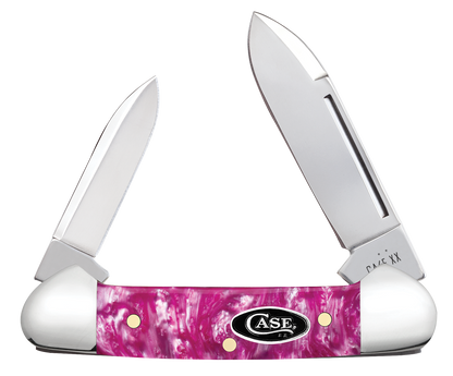 W.R. Case XX Knives Butterbean Pink Crackle Kirinite 16164 Stainless Pocket Knife