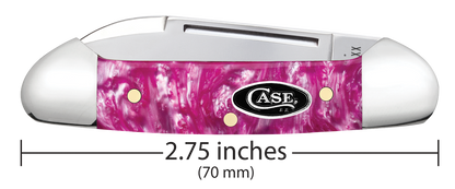 W.R. Case XX Knives Butterbean Pink Crackle Kirinite 16164 Stainless Pocket Knife