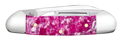 W.R. Case XX Knives Butterbean Pink Crackle Kirinite 16164 Stainless Pocket Knife