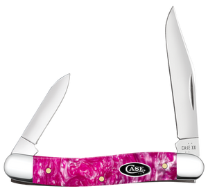 W.R. Case XX Knives Medium Pen Pink Crackle Kirinite 16165 Stainless Pocket Knife