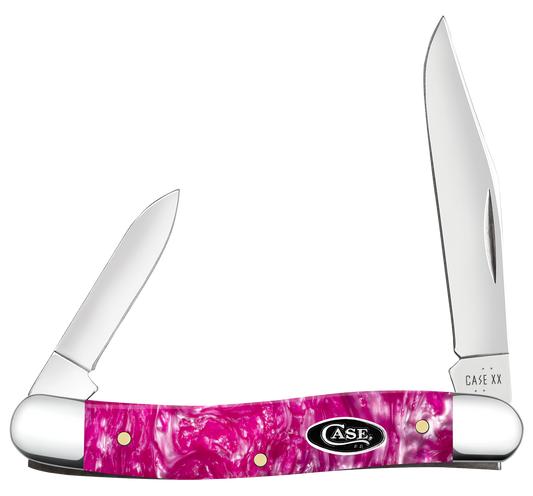 W.R. Case XX Knives Medium Pen Pink Crackle Kirinite 16165 Stainless Pocket Knife