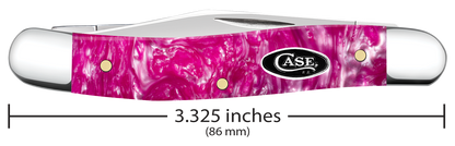 W.R. Case XX Knives Medium Pen Pink Crackle Kirinite 16165 Stainless Pocket Knife