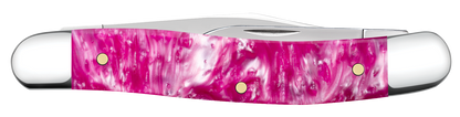W.R. Case XX Knives Medium Pen Pink Crackle Kirinite 16165 Stainless Pocket Knife