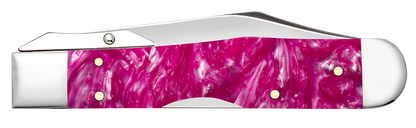W.R. Case XX Knives Cheetah Cub Pink Crackle Kirinite 16166 Stainless Pocket Knife