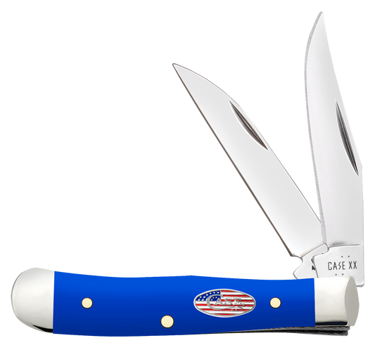 W.R. Case XX Knives Tiny Trapper Royal Blue Synthetic 16401 Stainless Pocket Knife