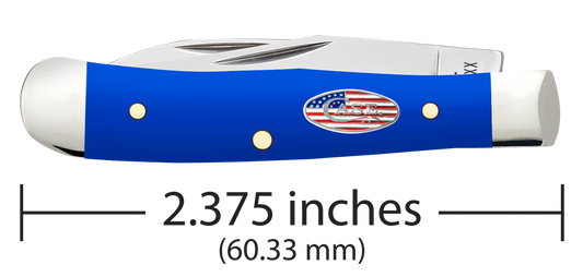 W.R. Case XX Knives Tiny Trapper Royal Blue Synthetic 16401 Stainless Pocket Knife