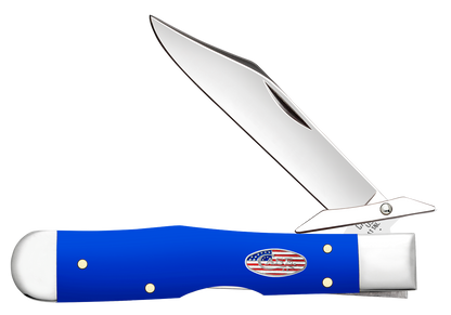W.R. Case XX Knives Cheetah Cub Royal Blue Synthetic USA 16406 Stainless Pocket Knife