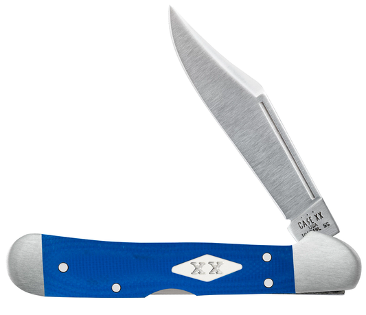 W.R. Case XX Knives Mini Copperlock Blue G-10 Satin Stainless 16754 Pocket Knife