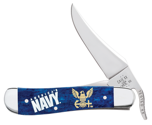 W.R. Case XX Knives Russlock U.S. Navy Blue Bone 17730 Stainless Pocket Knife