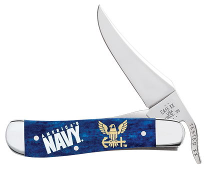 W.R. Case XX Knives Russlock U.S. Navy Blue Bone 17730 Stainless Pocket Knife