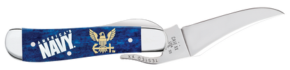 W.R. Case XX Knives Russlock U.S. Navy Blue Bone 17730 Stainless Pocket Knife