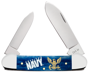 W.R. Case XX Knives Canoe America's Navy Blue Bone 17731 Stainless Pocket Knife