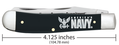 W.R. Case XX Knives Trapper U.S. Navy Black Synthetic 17733 Stainless Pocket Knife