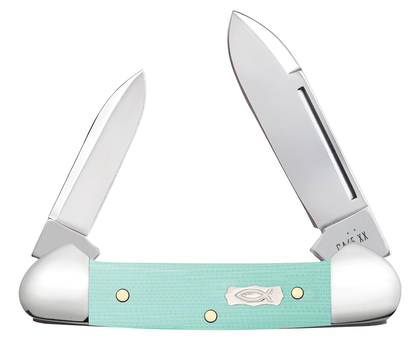 W.R. Case XX Knives Butterbean Ichthus Seafoam Green G10 18107 Stainless Pocket Knife