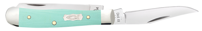 W.R. Case XX Knives Tiny Trapper Ichthus Seafoam Green G-10 18110 Stainless Pocket Knife
